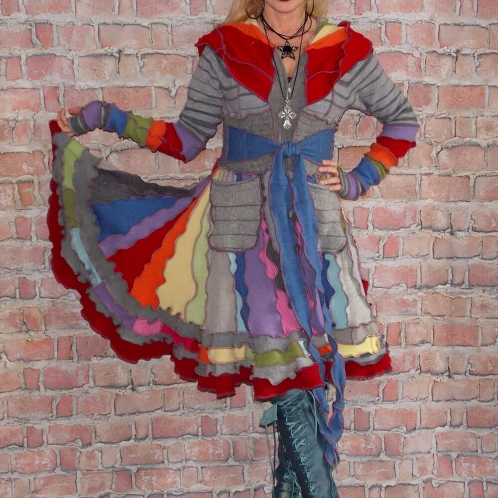 Upcycled Pixie Fairy Sweater Coat